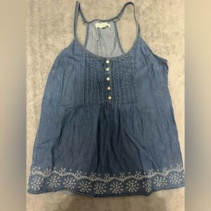 Aeropostale Blue Denim Blouse with Button Accents Size Medium NWOT